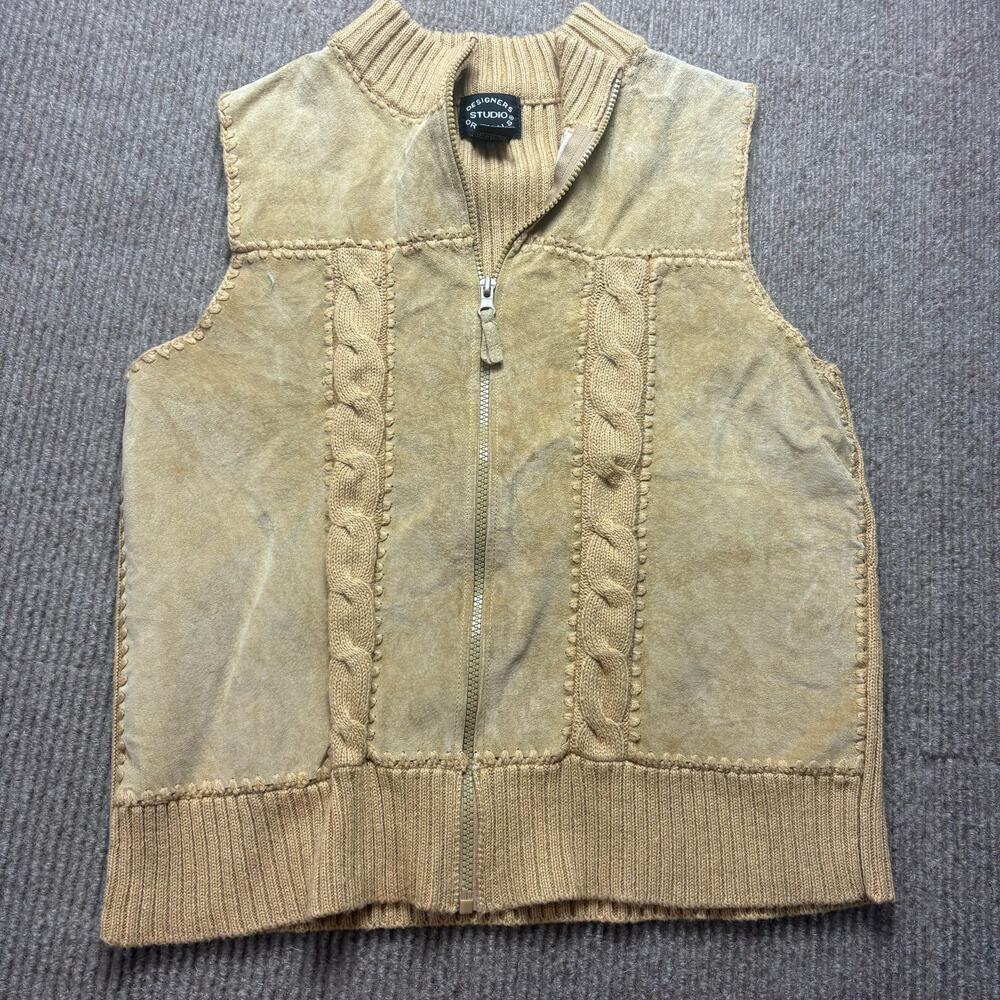 Designers Originals size Medium Women’s Tan Suede Leather Sweater Vest